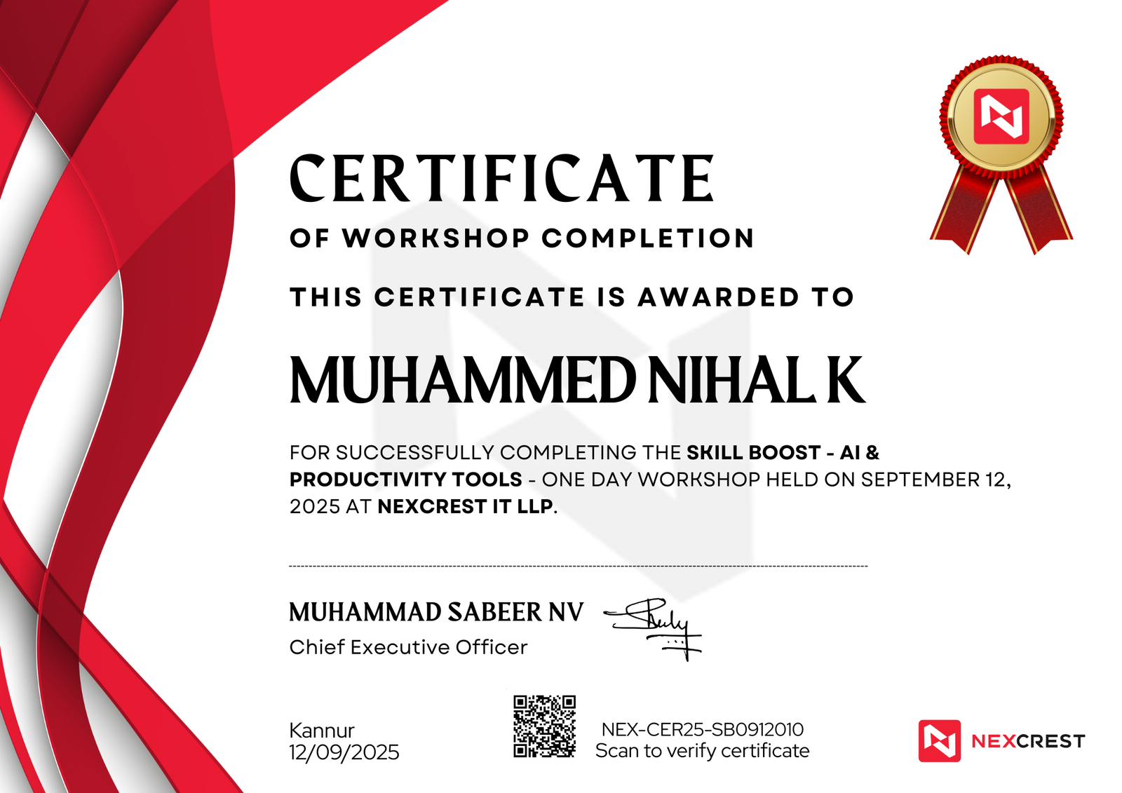 Certificate of Completion
