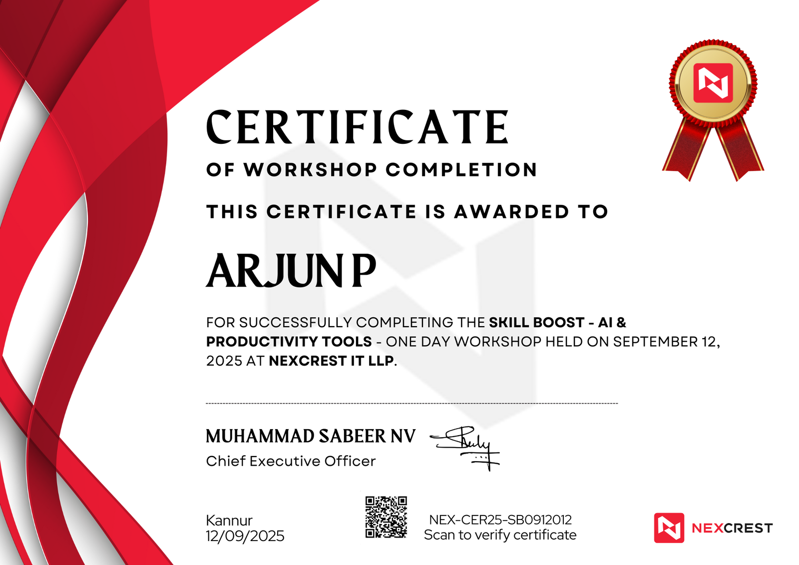 Certificate of Completion